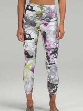 Lululemon RARE Align High-Rise Pant 25" Unicorn Throwback White Multi Size 6